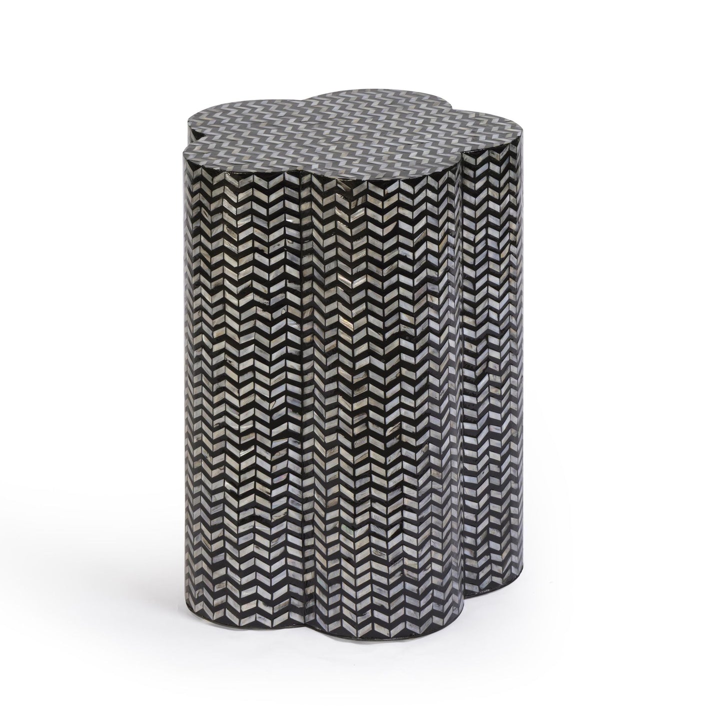 Mother Of Pearl Shell Side Table - Truffle