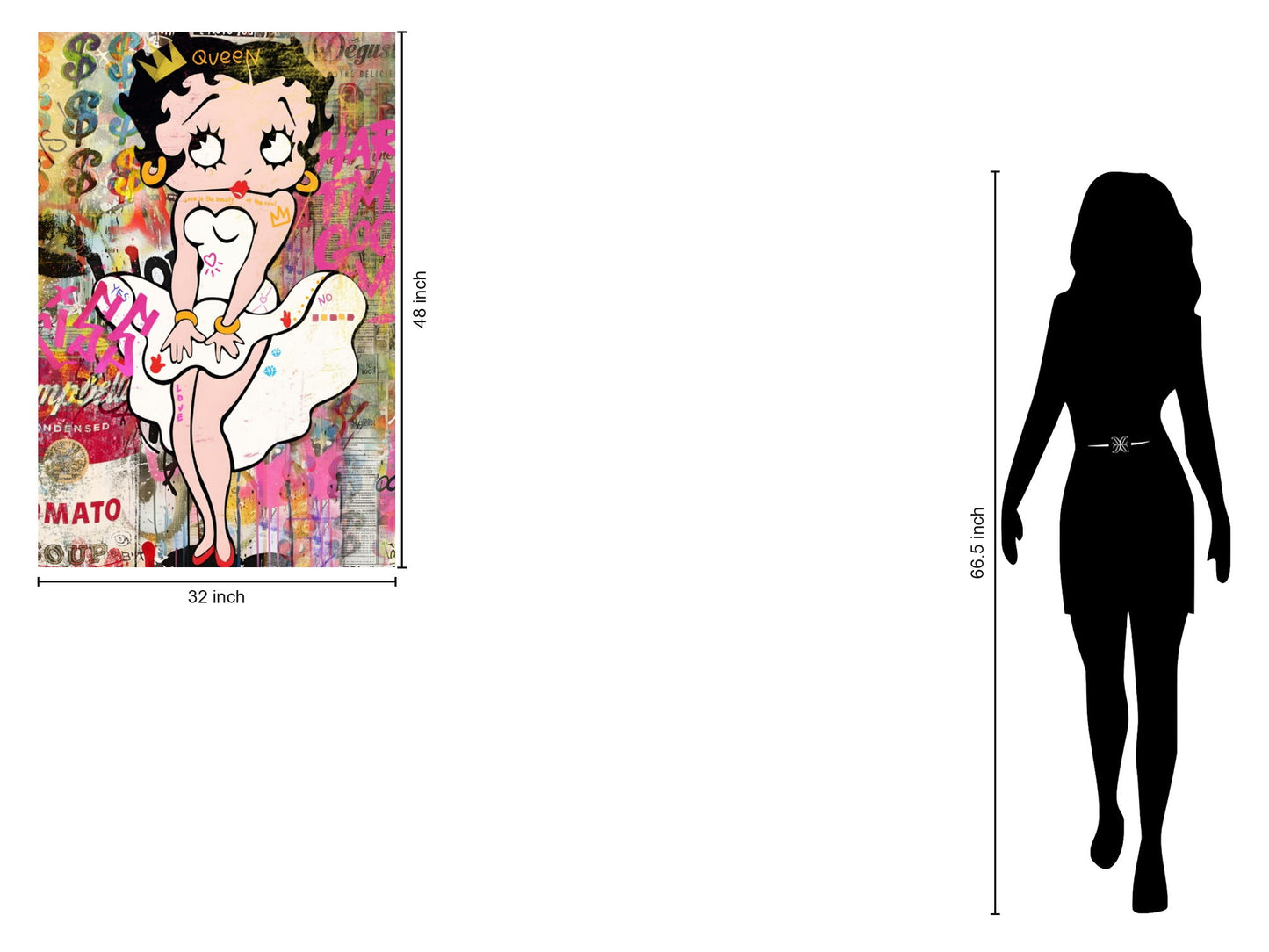 Playful Queen Pop - 32" x 48" Framed Wall Art