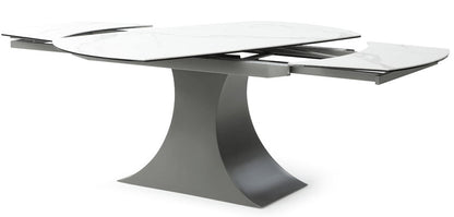 9035 - Marble Dining Table - White / Dark Gray