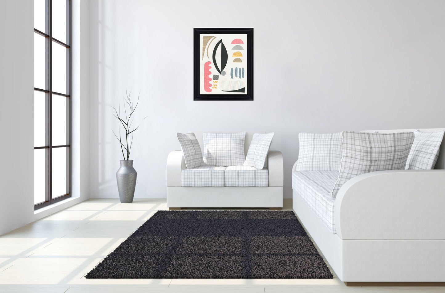 Retro Shapes Medley - 28" x 34" Framed Wall Art