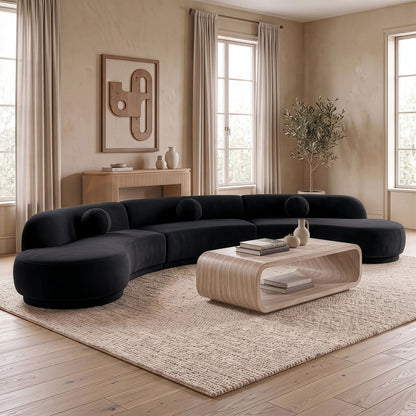 Avra - 177.5" Velvet Performance Fabric Upholstered Sectional