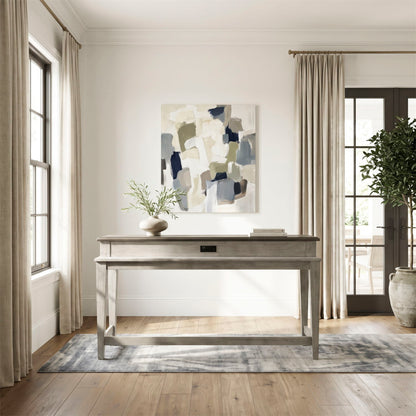 Heartland - Console Bar Table - Antique White / Tobacco Tops
