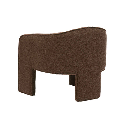 Marla - Boucle Accent Chair - Chocolate Brown