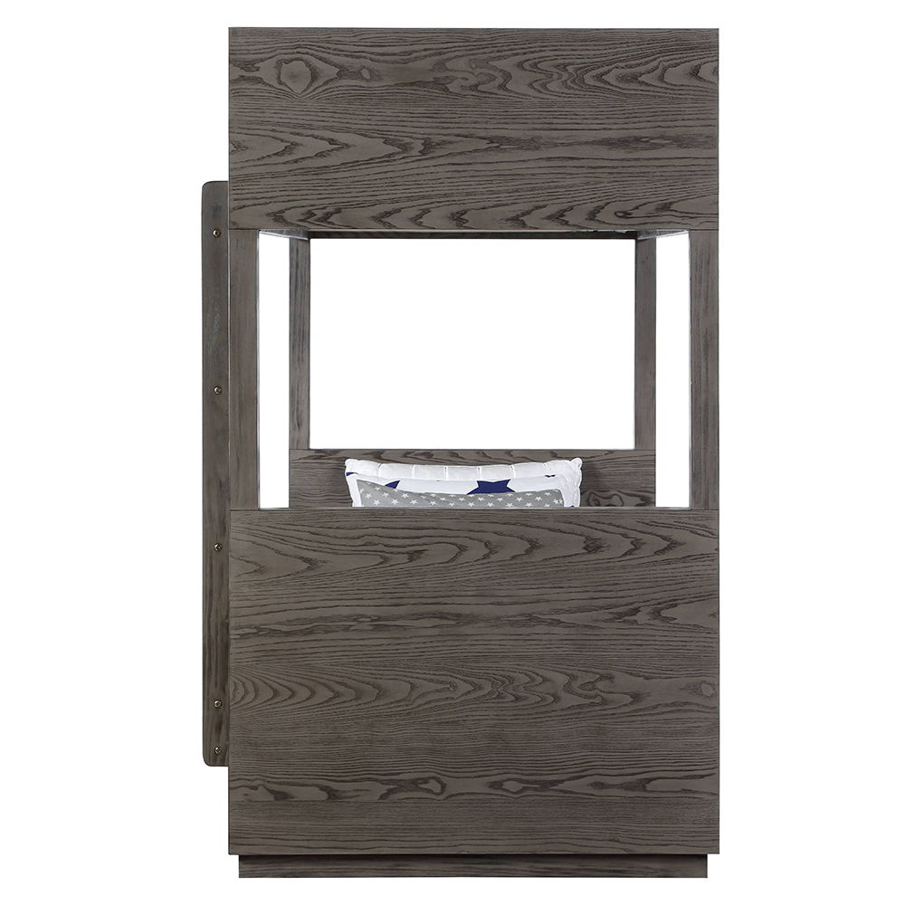 Estevon - Twin Over Twin Bunk Bed With Storage - Gray Oak