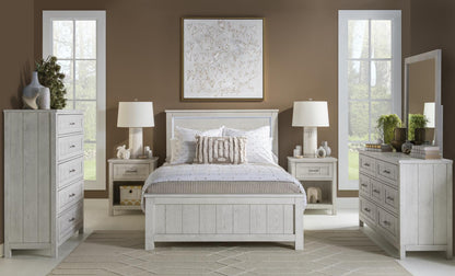 Preston - Complete Full Panel Bed - Bleached Linen