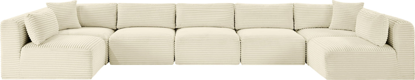 Shaggy - 7 Piece Modular U-Shaped Armless Sectional
