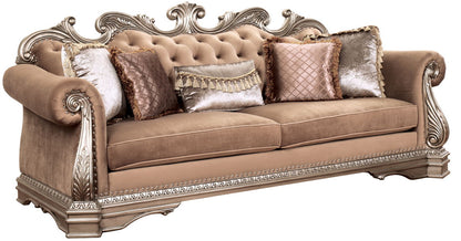 Northville - Sofa With 5 Pillows - Velvet & Antique Silver