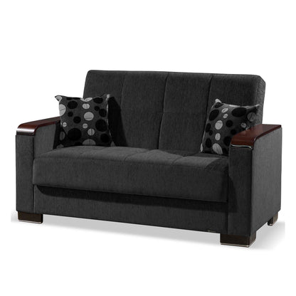 Ottomanson Armada X - Upholstered Convertible Wood Trimmed Loveseat With Storage