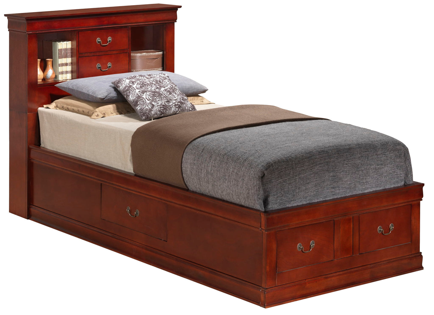 Glory Furniture - Louis Phillipe - Bookcase Storage Bed