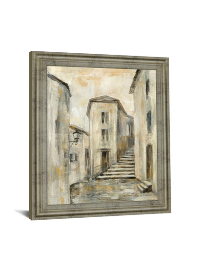 Golden Alleyway - 28" x 34" Framed Wall Art - Beige