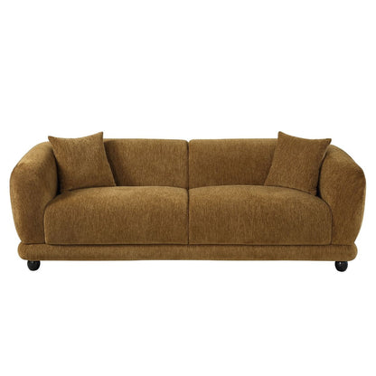 Lennox - Sofa With 2 Pillows - Brown Chenille