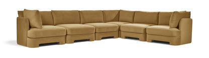 Hammond - Velvet Performance Fabric Upholstered 6 Piece Corner Sectional