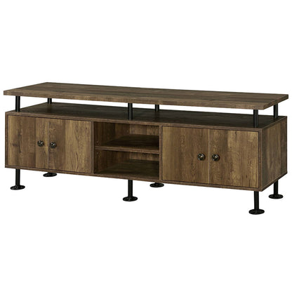 Ensata II - TV Stand - Rustic Oak & Black