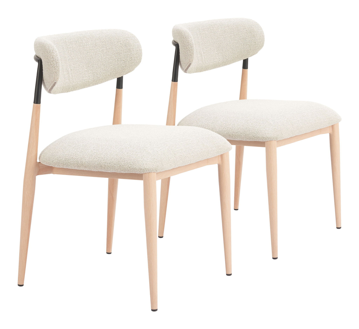 Equinox - Armless Dining Chair (Set of 2) - Oyster Gray / Natural