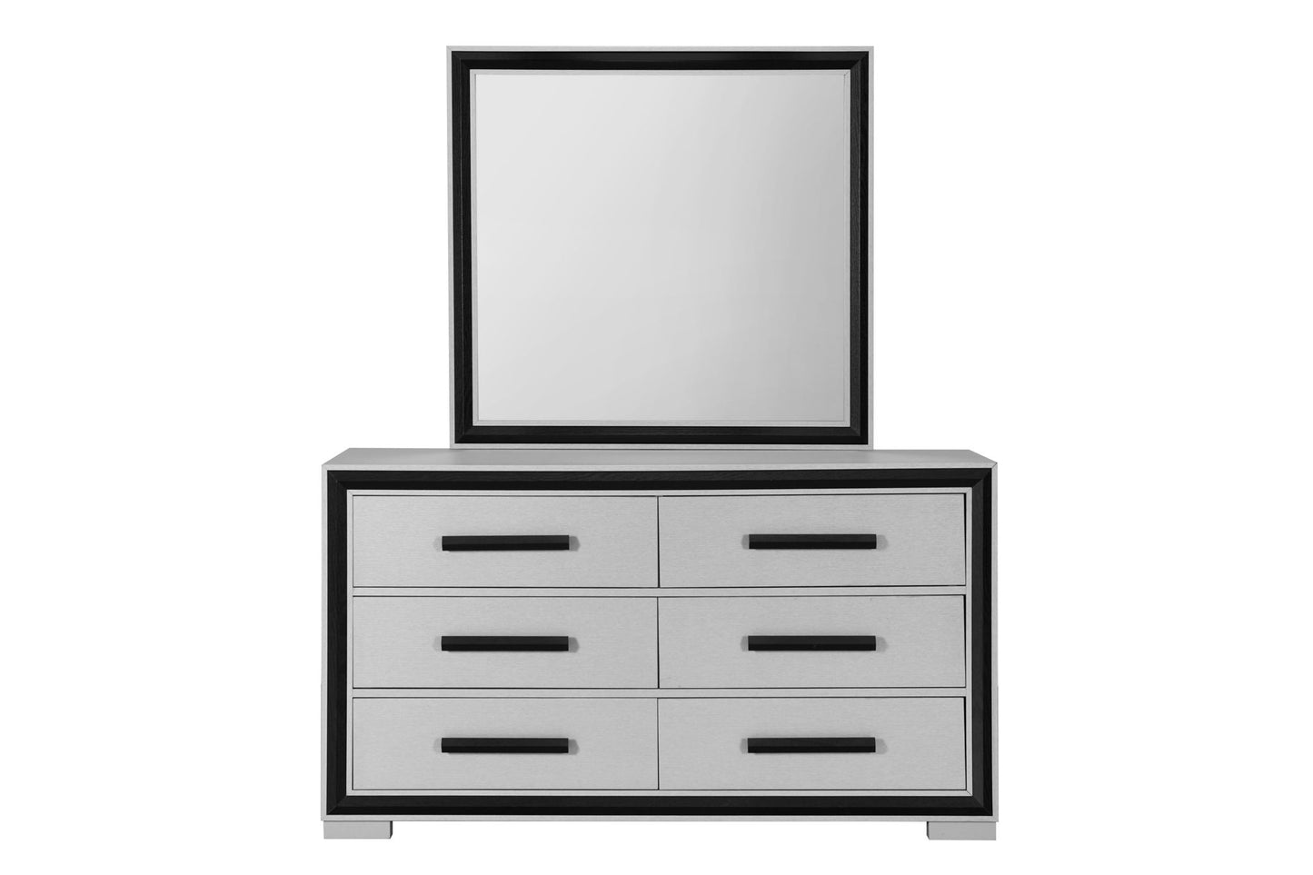 Amelia - 5 Piece King Bedroom Set (King Bed Group With LED, Cooler And Speaker) - Black / Gray