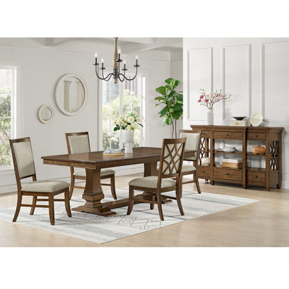 Phillipe - Dining Side Chair With Fabric (Set of 2) - Cherry And Gray