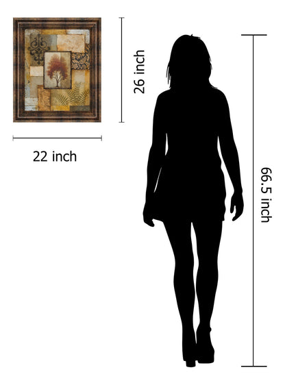 Red Tree Patch - Framed Print Wall Art - Gold