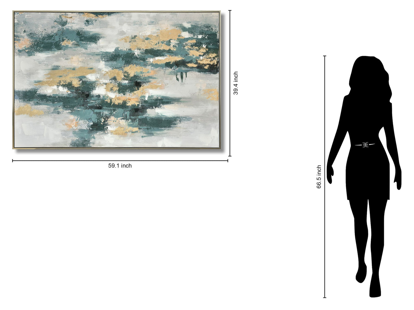 Verdant Gold Drift - 39" x 59" Framed Wall Art