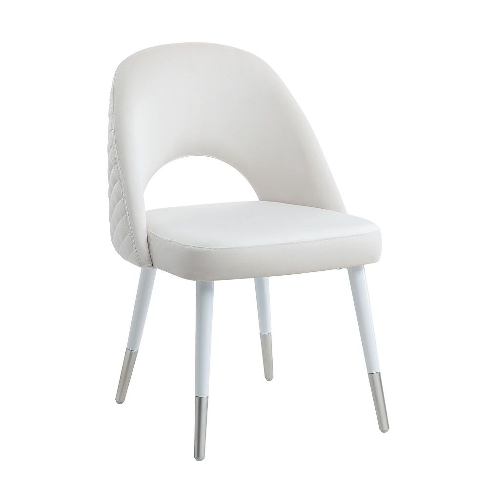 Zemirah - Side Chair (Set of 2) - White Velvet & White Gloss