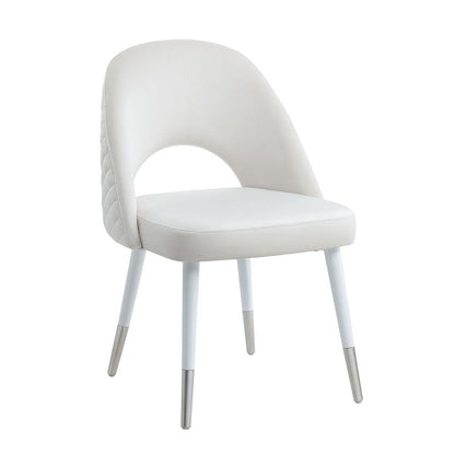 Zemirah - Side Chair (Set of 2) - White Velvet & White Gloss