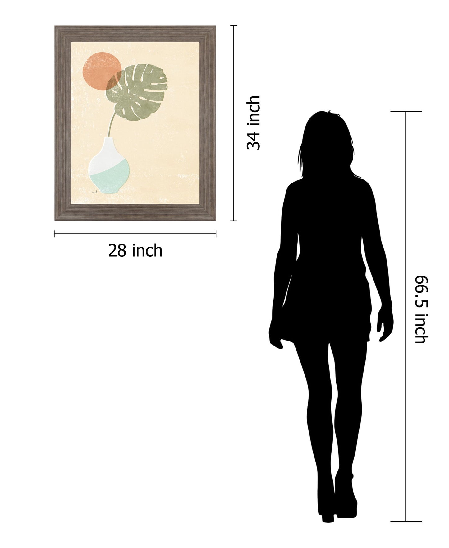 Verdant Silhouette - 28" x 34" Framed Wall Art