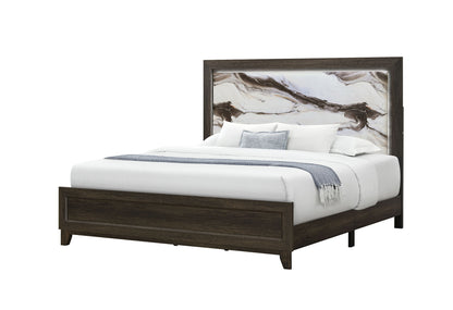 Harmony - Queen Bed With LED - Dark Brown