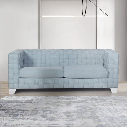 Saree - Sofa - Light Teal Chenille & White