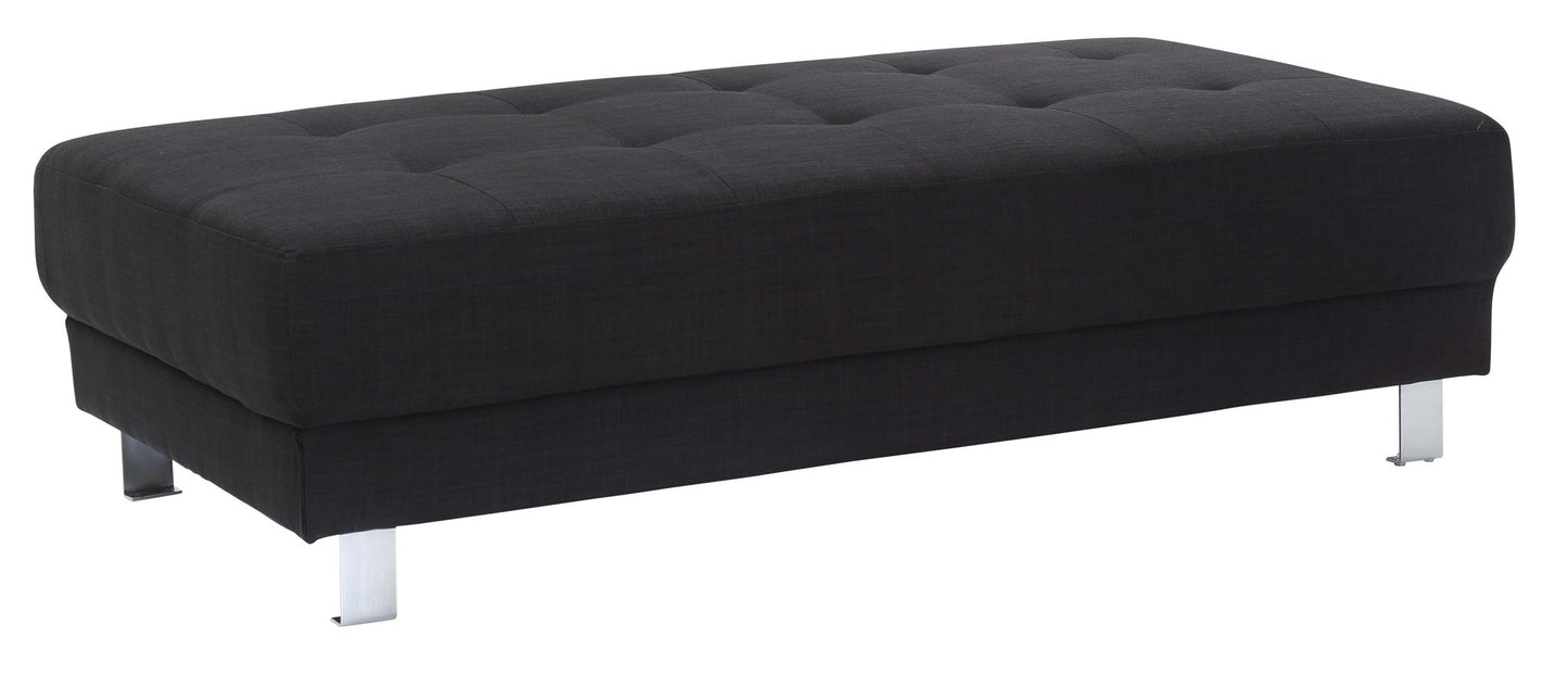 Riveredge - Fabric Milan Ottoman - Black