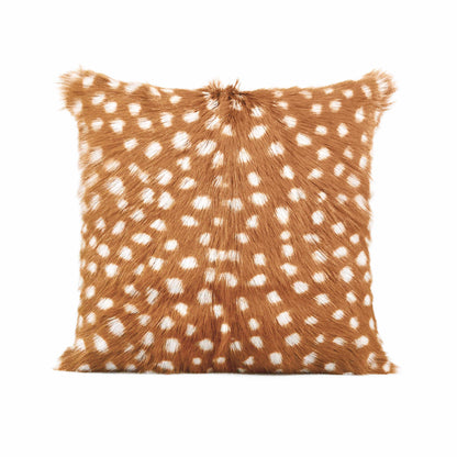 Amber - Genuine Goatskin Square Pillow - Brown