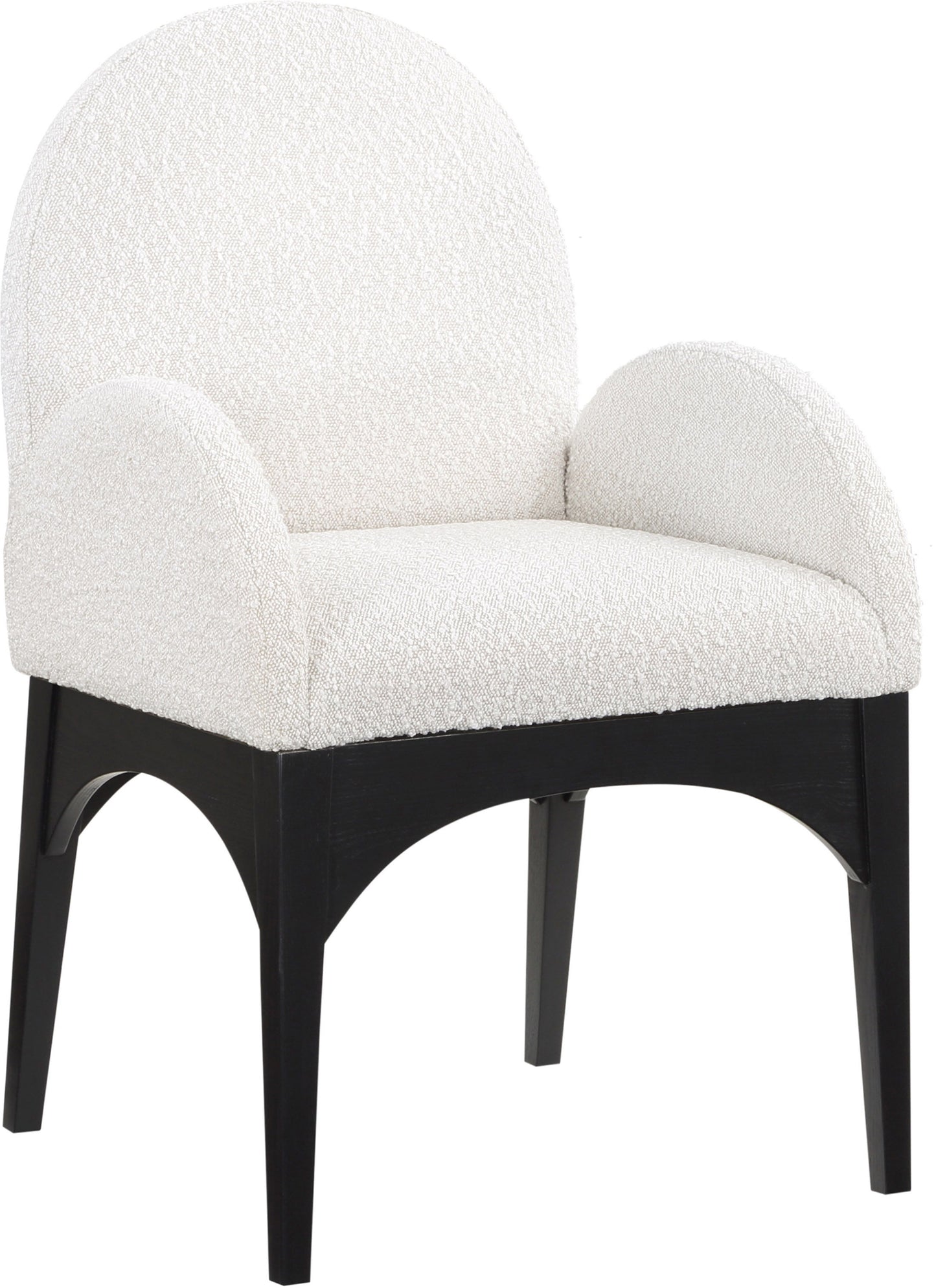 Waldorf - Boucle Dining Arm Chair With Black Legs
