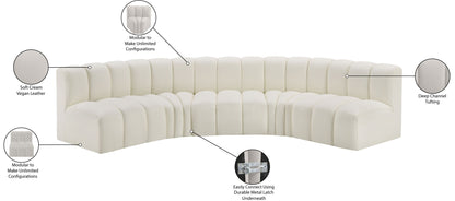 Arc - Faux Leather 5 Piece U-Shaped Modular Sofa