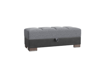 Ottomanson Armada X - Upholstered Convertible Wood Trimmed Ottoman With Storage