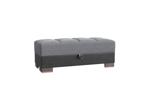 Ottomanson Armada X - Upholstered Convertible Wood Trimmed Ottoman With Storage