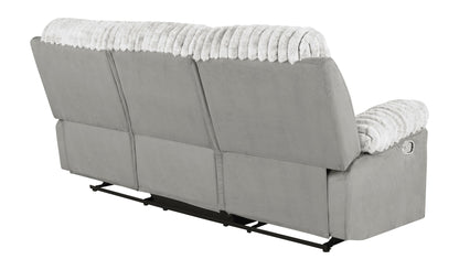 Plush - Reclining Sofa With Table And LED Belt - Gray