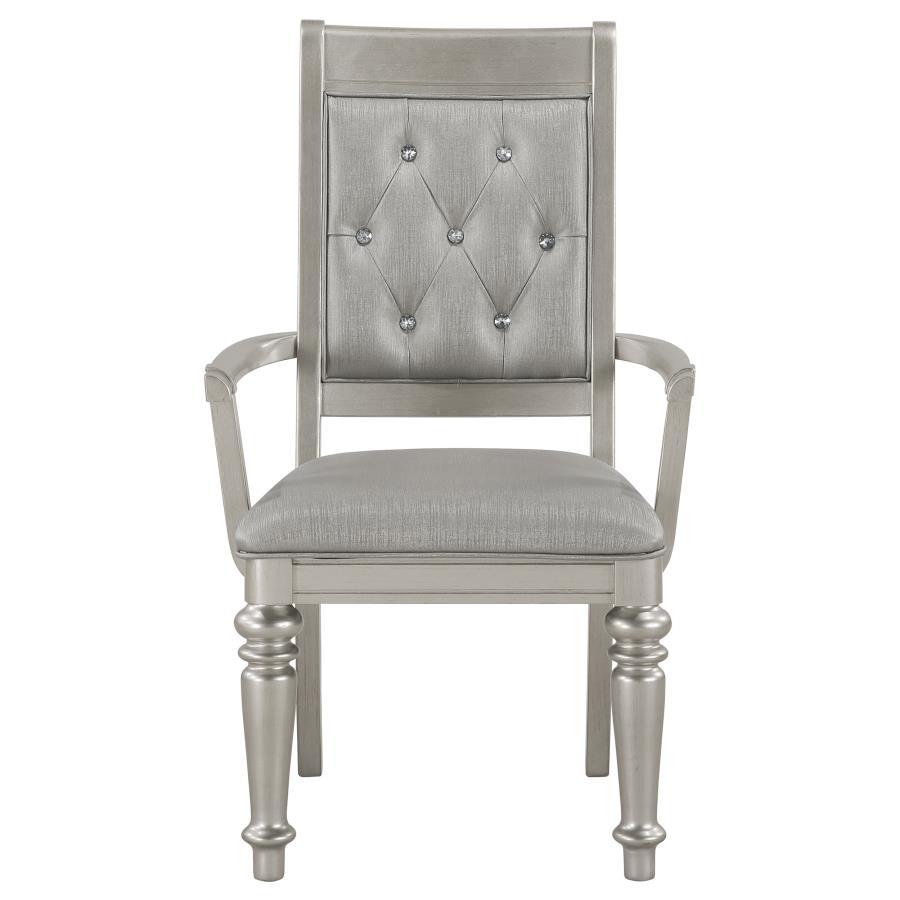 Bling Game - Dining Arm Chair (Set of 2) - Metallic Platinum