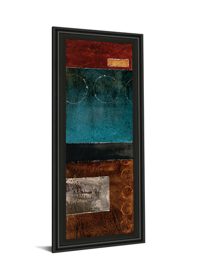 Linear I By W. Blake - Framed Print Wall Art - Blue