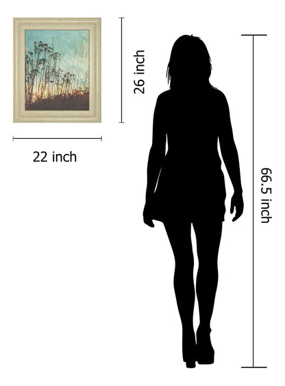 Wild Grass By Amy Melious - Framed Print Wall Art - Blue