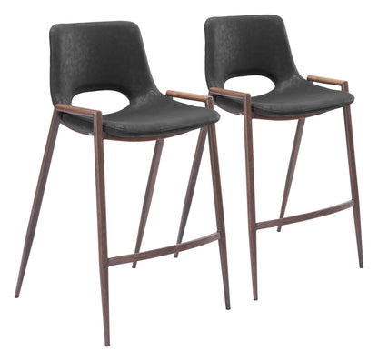 Desi - Counter Stool With Walnut Legs (Set of 2)