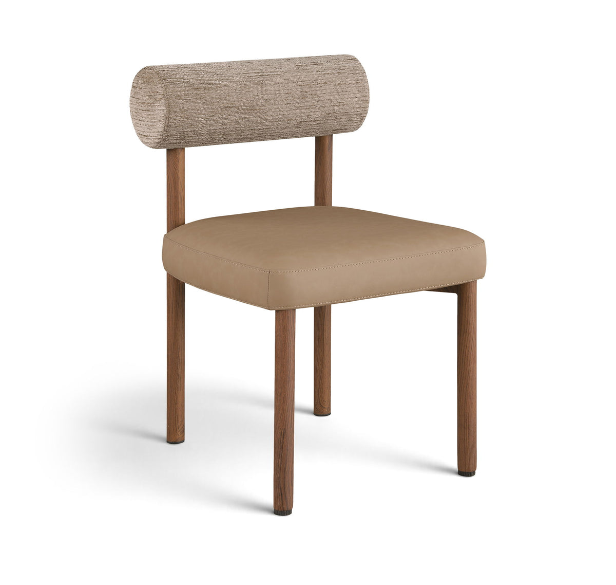 Paramo - Chenille Fabric and Vegan Leather Upholstered Dining Chair