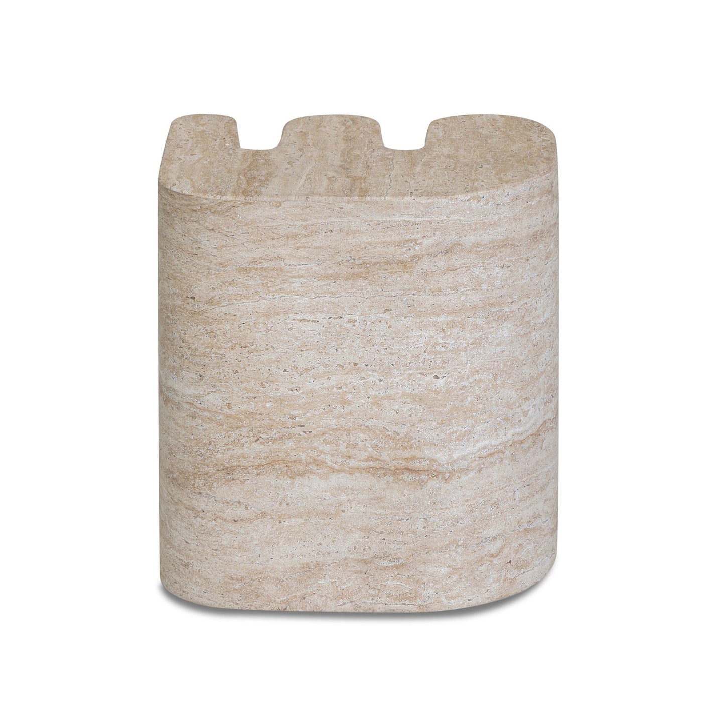 Thyme - Indoor / Outdoor Concrete Side Table - Faux Travertine