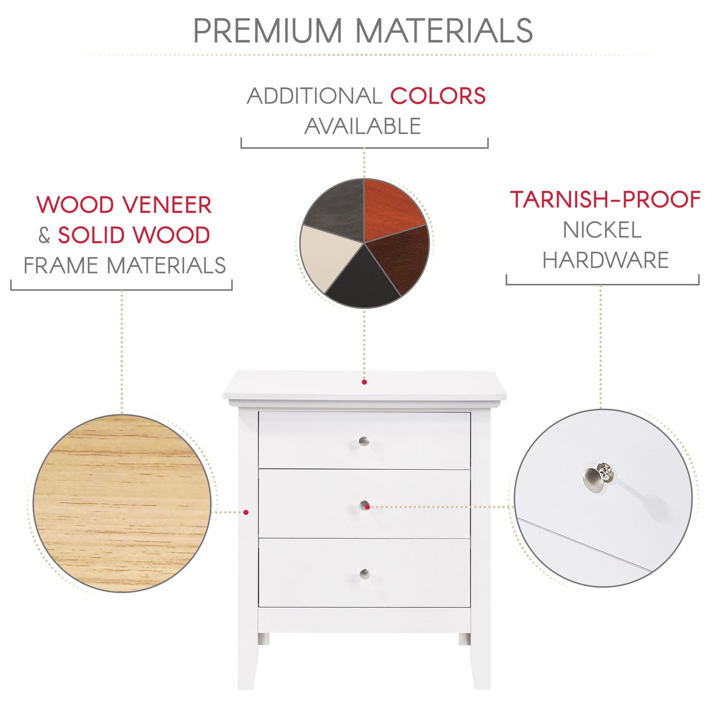 Glory Furniture - Hammond - 3 Drawer Nightstand