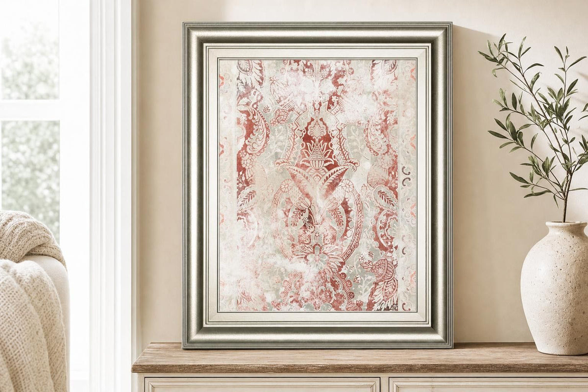 22x26 World Traveler Textile IV By June Erica Vess - Pink