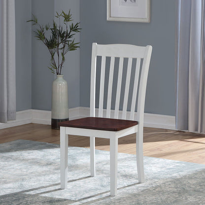 Green Leigh - Side Chair (Set of 2) - White & Walnut
