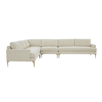 Serena - Large L-Sectional - Pearl Silver