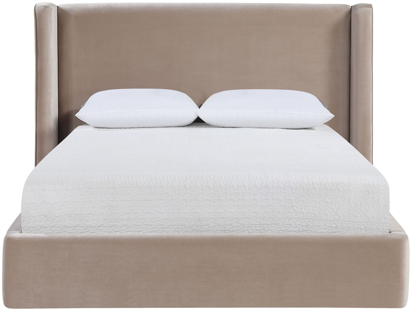 Kendall - Velvet Upholstered Bed - Taupe
