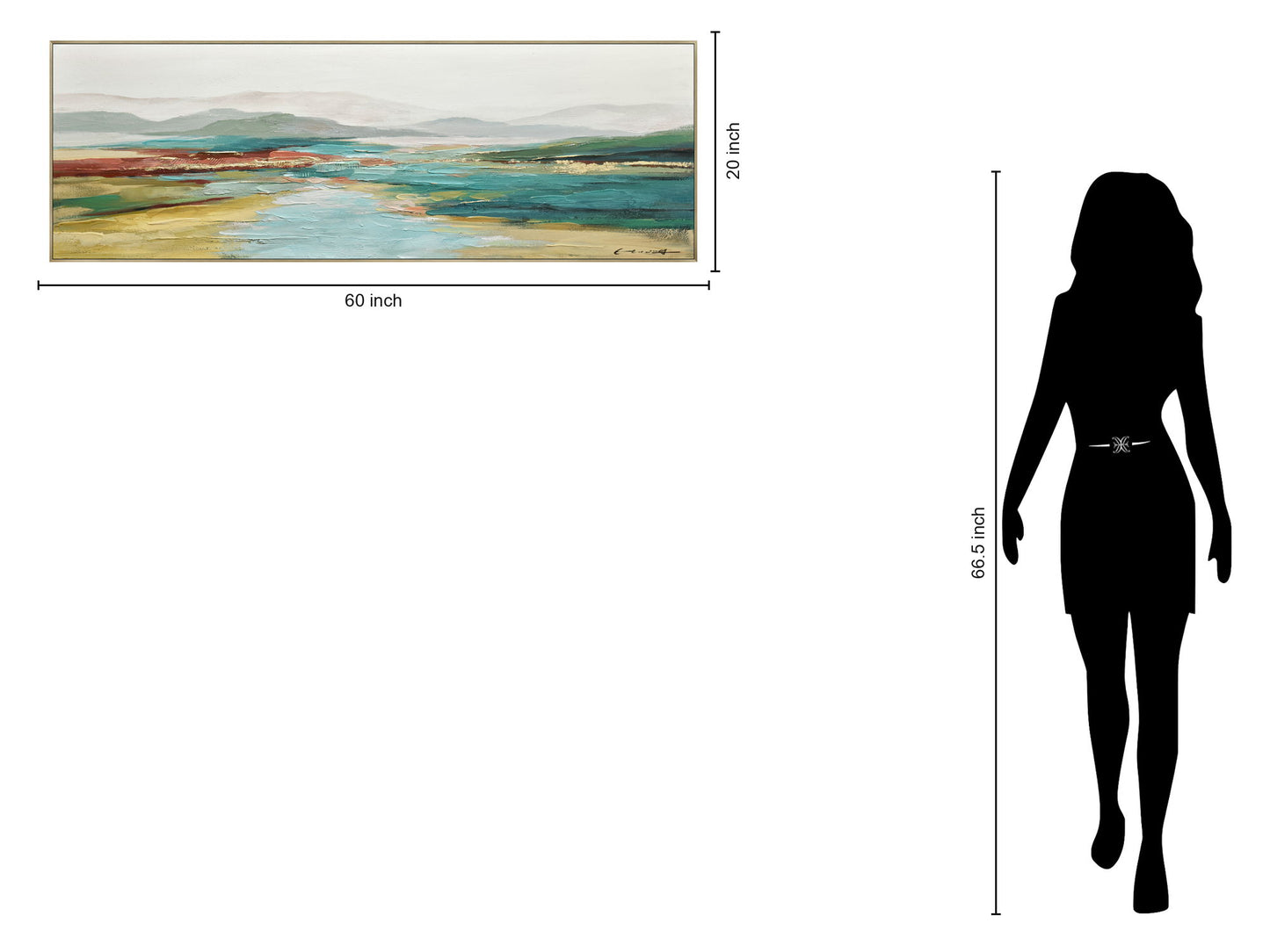 Sunlit Aqua Pass - 20" x 60" Framed Wall Art