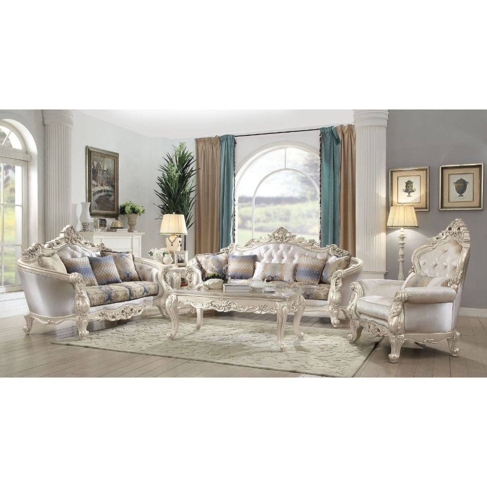 Gorsedd - Chair With Pillow - Fabric & Golden Ivory