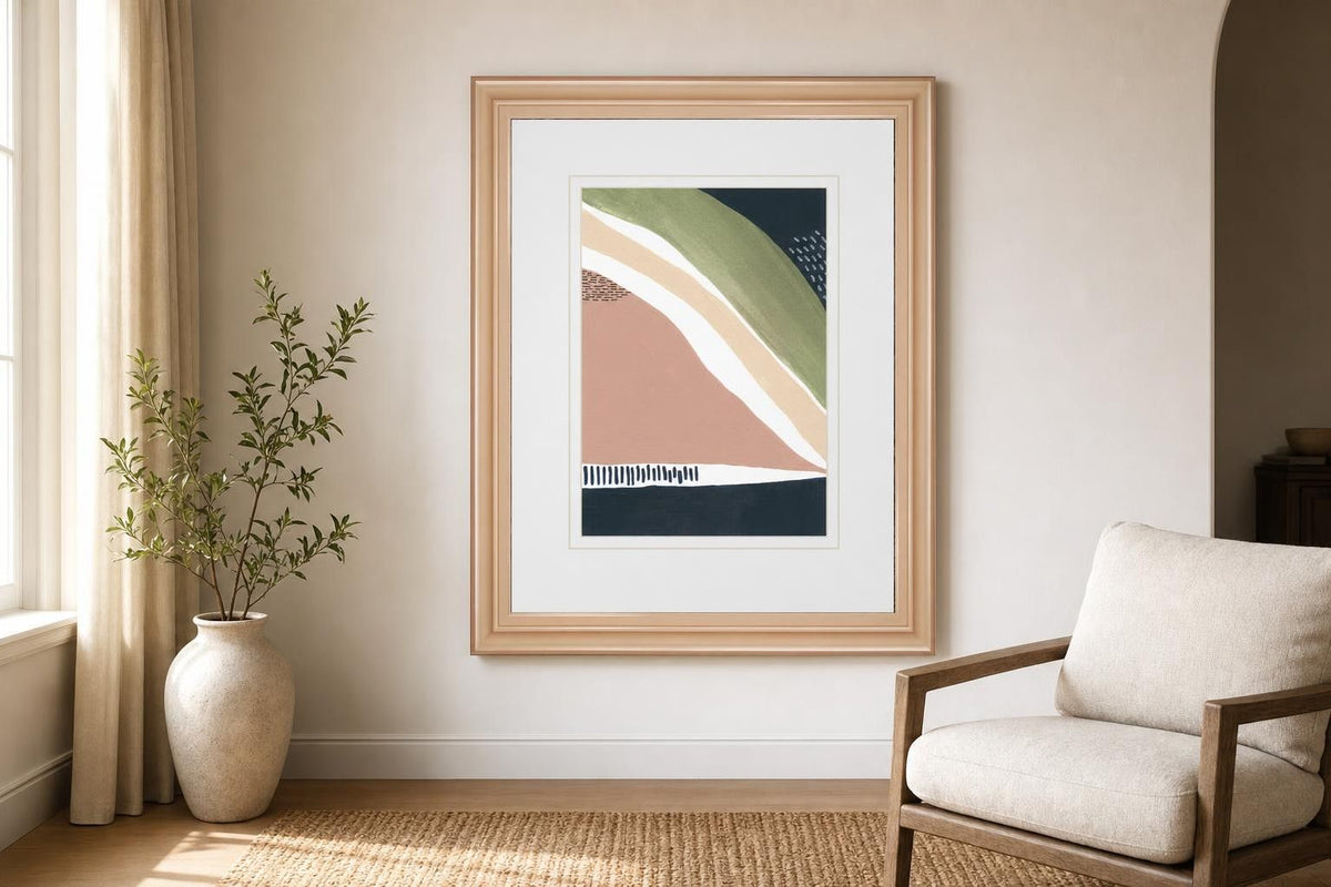 34x40 Simple Marks IV By Regina Moore - Pink