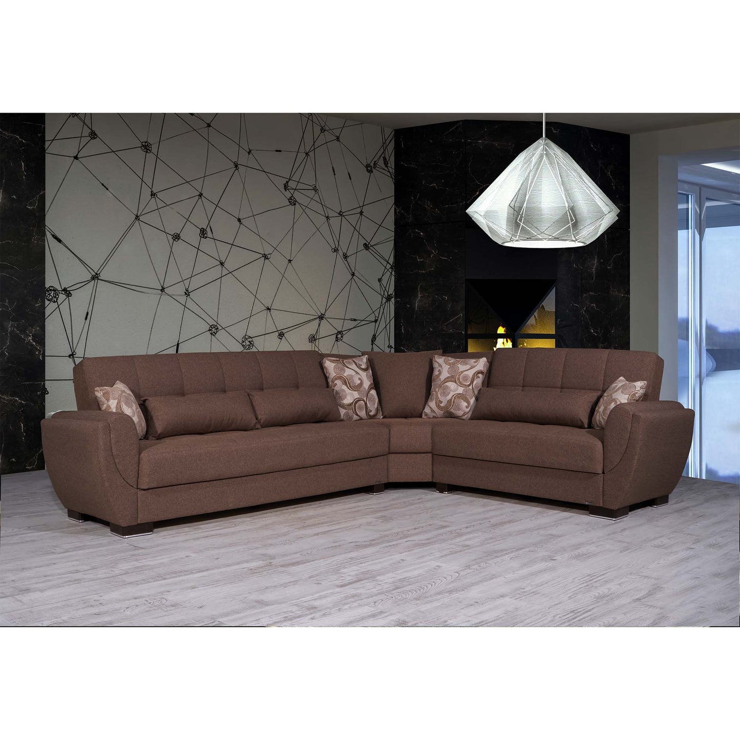 Ottomanson Armada Air - Upholstered Convertible Sectional With Storage - Polyester