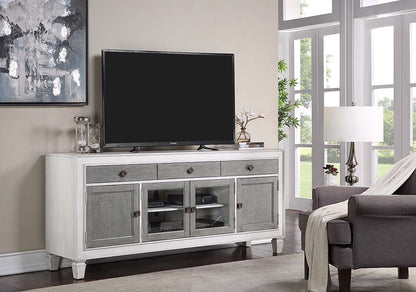 Katia - TV Stand - Rustic Gray & White Finish